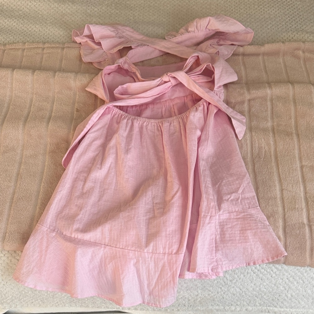 Pink Ruffle Strap Dress - Picture 2 of 3